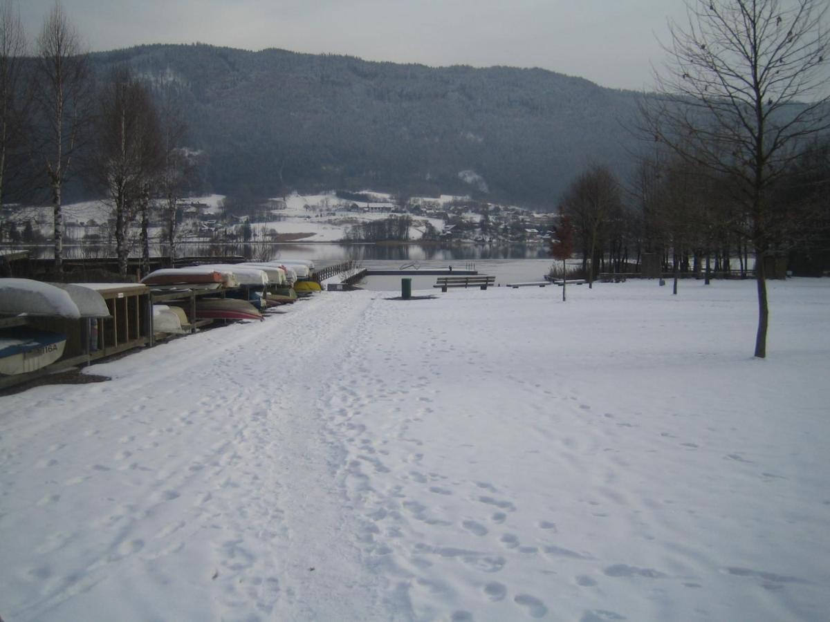 Kaernten Ossiacher See Apartment Zwei Zimmer Ferienwohnung Direkter Seezugang Strand Beheizte Schwimmhalle Bodensdorf Exteriör bild